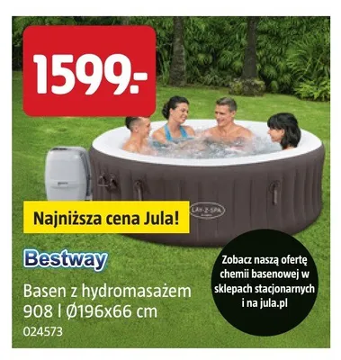 Basen z hydromasażem Bestway 908 l Ø196x66 cm promocja w Jula