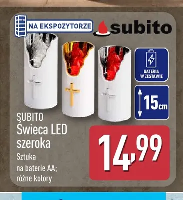Świeca LED szeroka Subito promocja w Aldi
