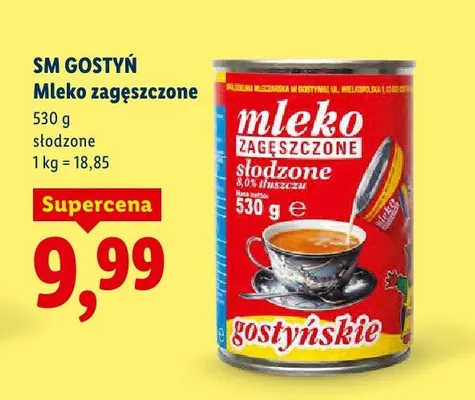Mleko zagęszczone słodzone gostyńskie promocja w Lidl