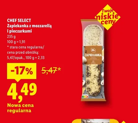 Zapiekanka z mozzarellą i pieczarkami Chef Select promocja w Lidl