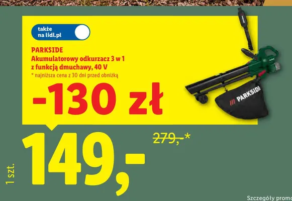 Akumulatorowy odkurzacz 3 w 1 z funkcją dmuchawy Parkside promocja w Lidl