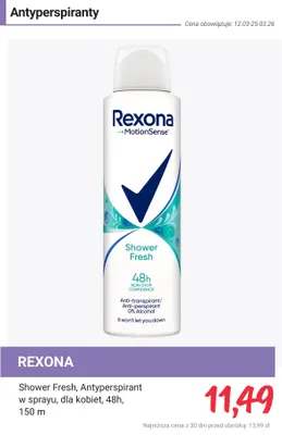 Antyperspirant w sprayu Shower Fresh dla kobiet, 48h promocja w Rossmann