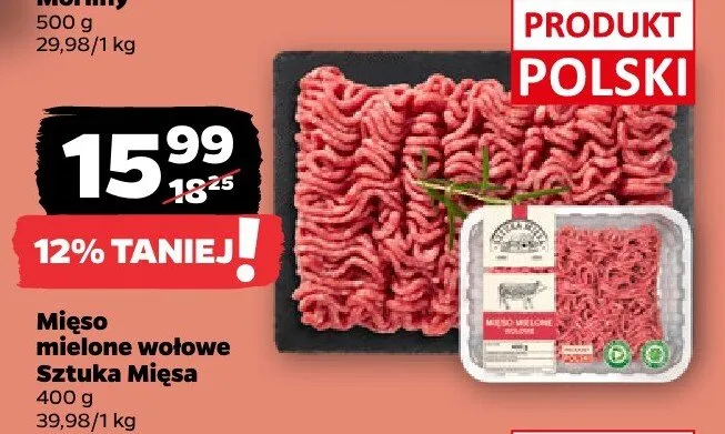 Mięso mielone wołowe Sztuka Mięsa promocja w Netto