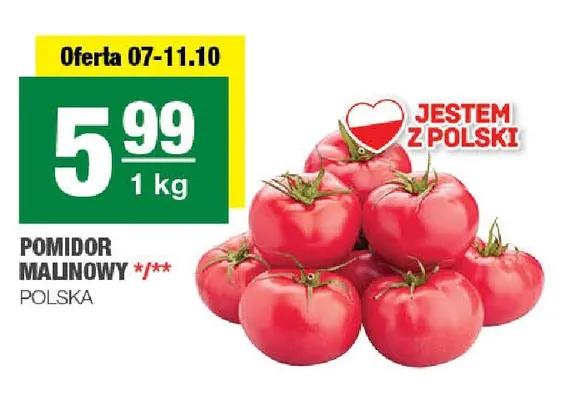 Pomidory malinowe polskie promocja w SPAR