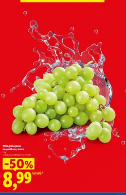 Winogrona jasne bezpestkowe luzem promocja w Lidl