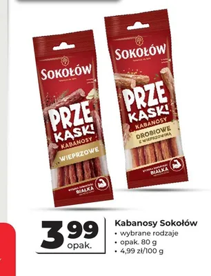 Kabanosy wieprzowe Sokołów Przekąski promocja w Odido