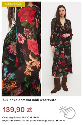 Sukienka damska midi wzorzysta promocja w Medicine