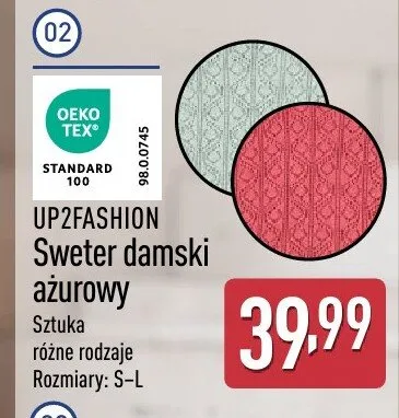 Sweter damski ażurowy promocja w Aldi