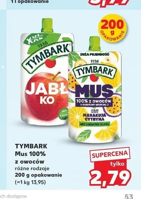 Mus 100% z owoców Tymbark Marakuja Cytryna promocja w Kaufland