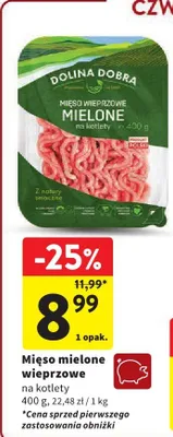 Mięso mielone wieprzowe na kotlety Dolina Dobra promocja w Intermarche