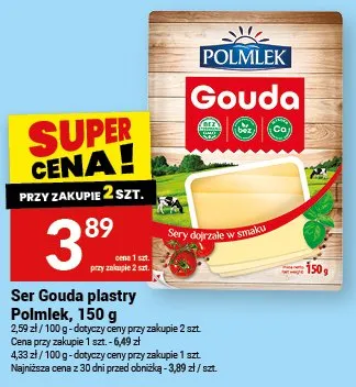 Ser Gouda plastry Polmlek promocja w Twój Market