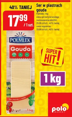 Ser w plastrach gouda Polmlek promocja w POLOmarket