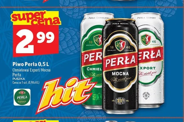 Piwo Perła Mocna 0,5 l promocja w TOPAZ