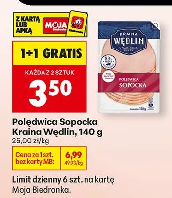 Poędwica wieprzowa Kraina wędlin promocja w Biedronka