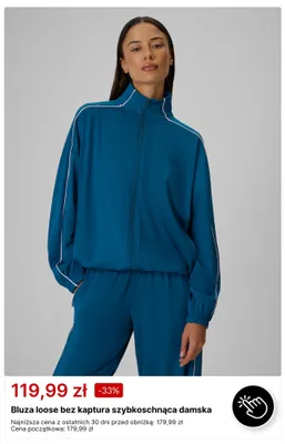 Bluza loose bez kaptura szybkoschnąca damska 4F promocja w 4F