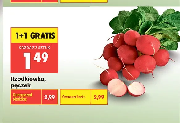 Rzodkiewka pęczek promocja w Biedronka