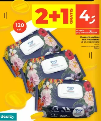 Chusteczki nawilżane Pure Fresh Glamour promocja w Dealz
