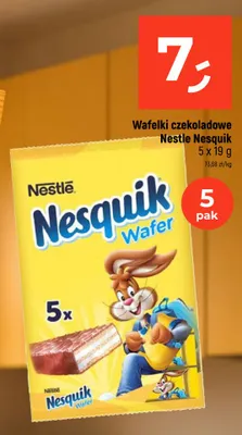 Wafelki czekoladowe Nestle Nesquik Wafer 5-pak promocja w Dealz
