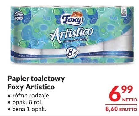 Papier toaletowy Foxy Artistico różne rodzaje promocja w Makro