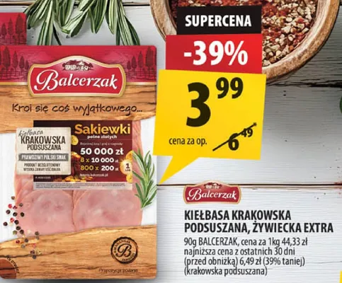 Kiełbasa krakowska podsuszana, żywiecka extra promocja w Arhelan