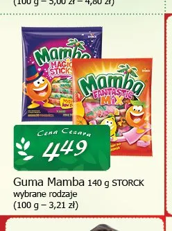 Guma rozpuszczalna Mamba Magic Sticks promocja w CEZAR Delikatesy