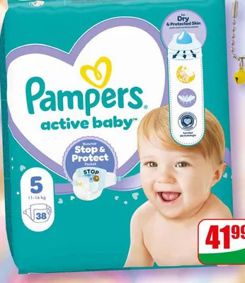 Pieluchy Active Baby Pampers 5 promocja w Dino