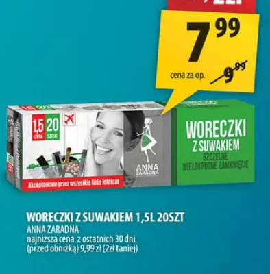 Woreczki z suwakiem 1,5l 20szt promocja w Arhelan