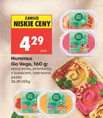 Hummus czerwone pesto Go Vege promocja w Biedronka