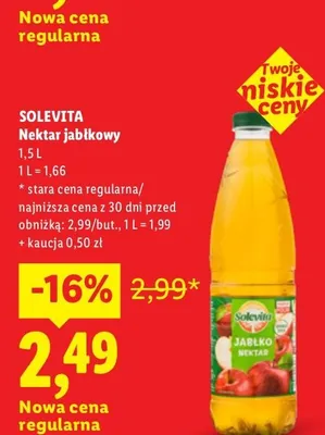 Nektar jabłkowy Solevita promocja w Lidl