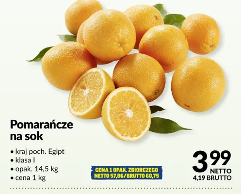 Pomarańcze na sok promocja w Makro