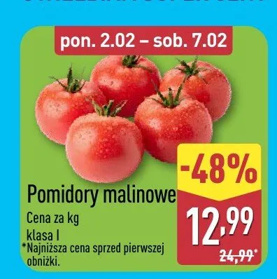 Pomidory malinowe Aldi promocja w Aldi