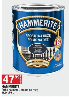 Farba na metal Hammerite prosto na rdzę promocja w Merkury Market