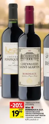 Wino czerwone Bordeaux A.D.P. Château Bellevue wytrawne promocja w Intermarche