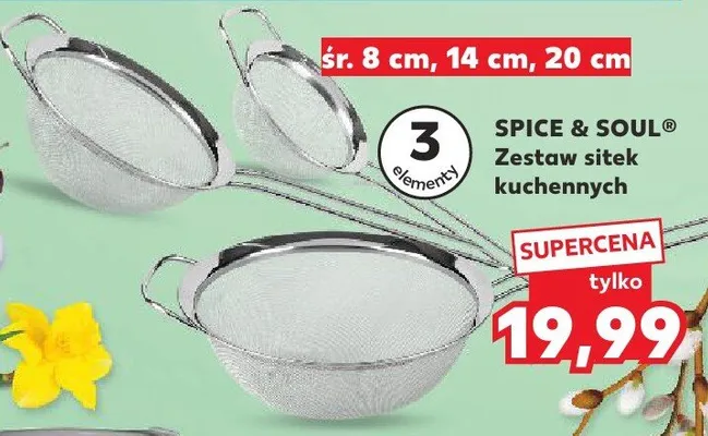 Zestaw sitek kuchennych śr. 8 cm, 14 cm, 20 cm promocja w Kaufland