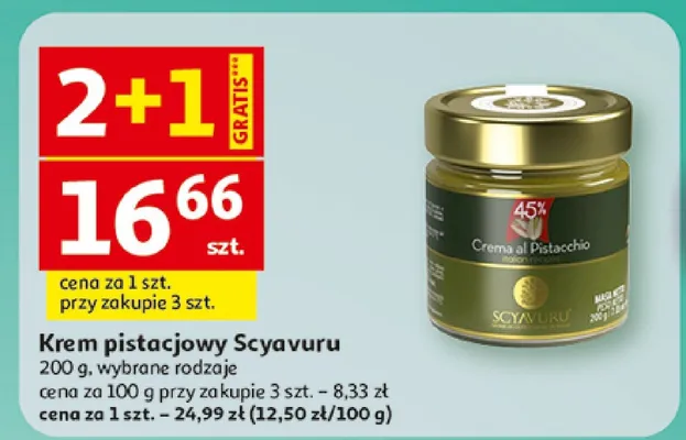 Krem pistacjowy, wybrane rodzaje promocja w Auchan
