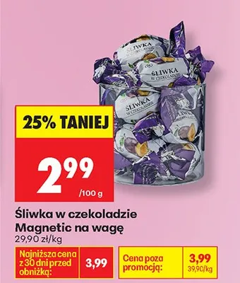Śliwka w czekoladzie na wagę promocja w Biedronka