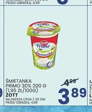 Śmietanka Primo 30% Zott promocja w Wafelek