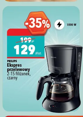 Ekspres przelewowy Philips czarny promocja w Biedronka Home