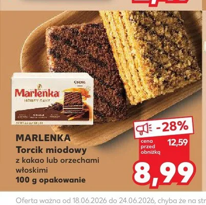 Torcik miodowy z orzechami włoskimi Marlenka promocja w Kaufland