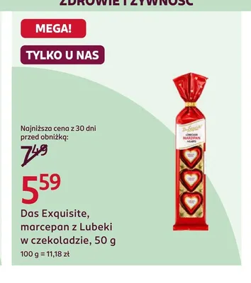 Marcepan z Lubeki w czekoladzie Das Exquisite promocja w Rossmann