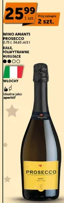 Wino Amanti Prosecco białe półwytrawne musujące promocja w ABC