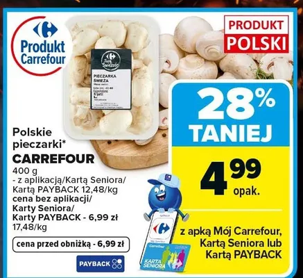Pieczarka biała polska Carrefour promocja w Carrefour