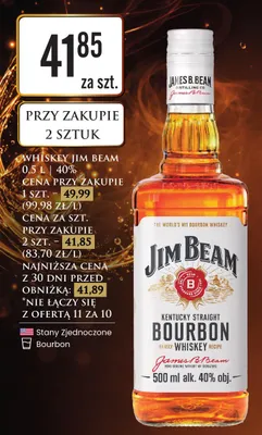 Whiskey Jim Beam promocja w Dino