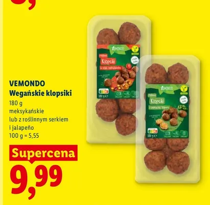 Wegańskie klopsiki z roślinnym serkiem i jalapeño Vemondo promocja w Lidl