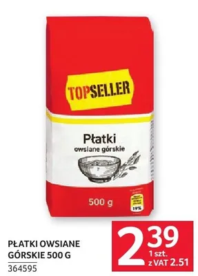 Płatki owsiane górskie 500 g promocja w Selgros
