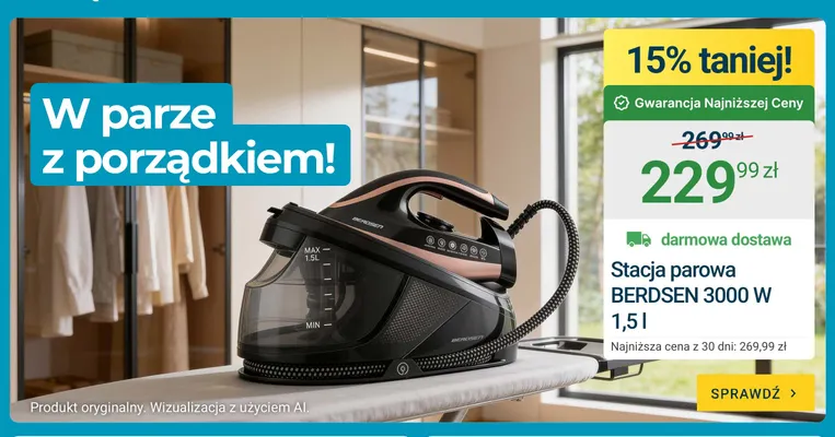Stacja parowa Berdsen 1,5 l promocja w ERLI