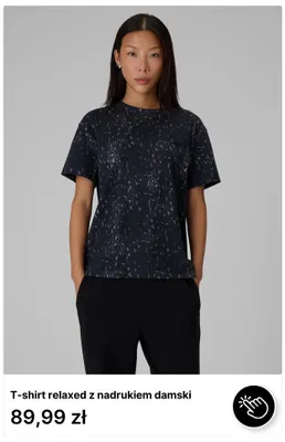 T-shirt relaxed z nadrukiem damski promocja w 4F