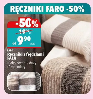 Ręczniki z trężdzlami Fala mały/średni/duży różne kolory promocja w Biedronka Home