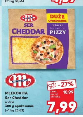 Ser Cheddar wiórki Mlekovita promocja w Kaufland