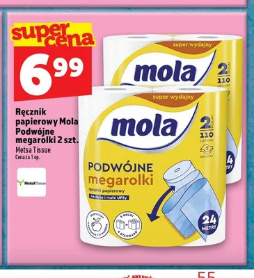 Ręcznik papierowy Mola Podwójne megarolki 2-pak promocja w TOPAZ
